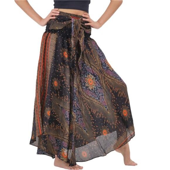 Long Skirts for Women Black Peacockeye - Picture 1 of 5